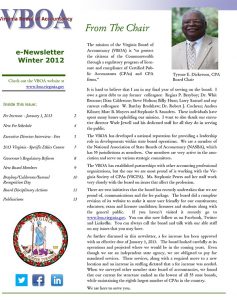 Newsletter Winter 2012